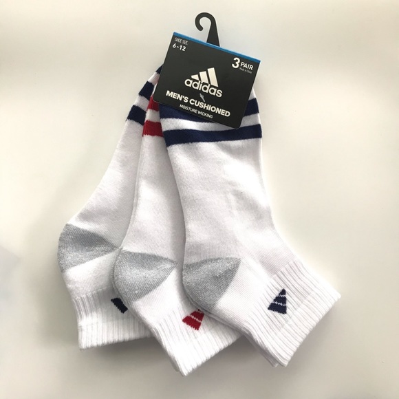 adidas Other - Adidas men’s quarter socks 3 pair size 6-12 white